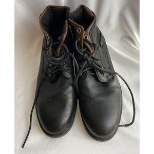 Amapo Mens Boots Size 42 Black And Brown Zip Up And Lace